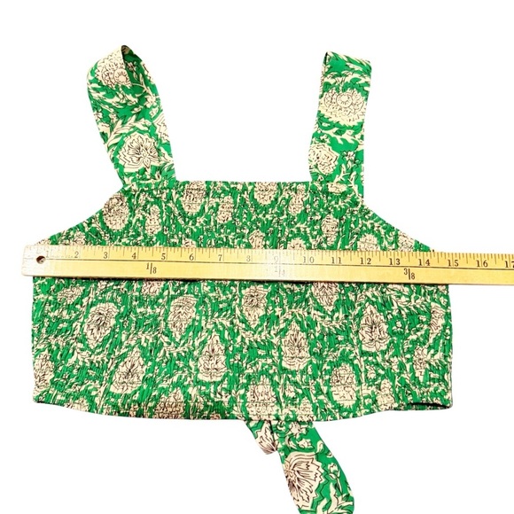 Revolve House of Harlow 1960 Green Floral Smocked Top Size XS - Picture 4 of 5